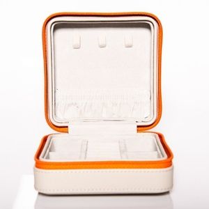 Small Travel Jewelry Case, Structured, Zip Closure